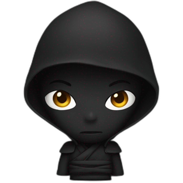 Ninja dressed in black and sad  emoji