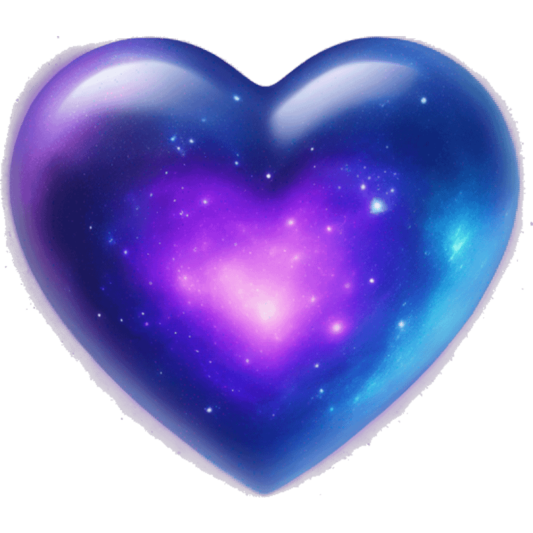 shiny BLUE galaxy heart with purple hints emoji