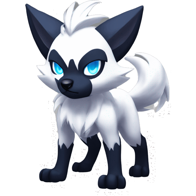 Edgy Cool Anthro Absol-Lycanroc Midnight Form-Pokémon Full Body emoji