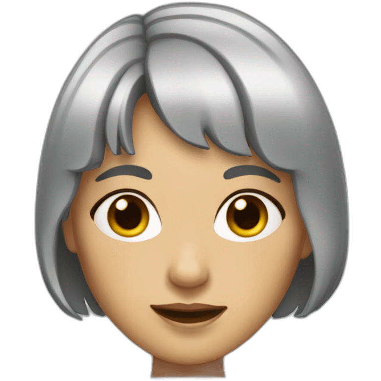 woman with grey hair and bangs, older, wrinkles emoji