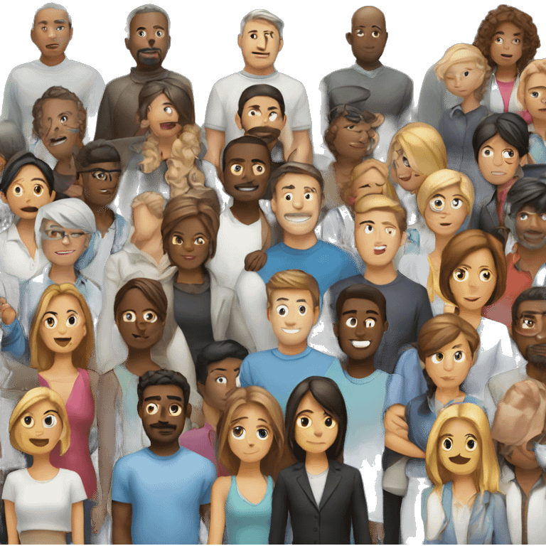 group of people standing in line emoji