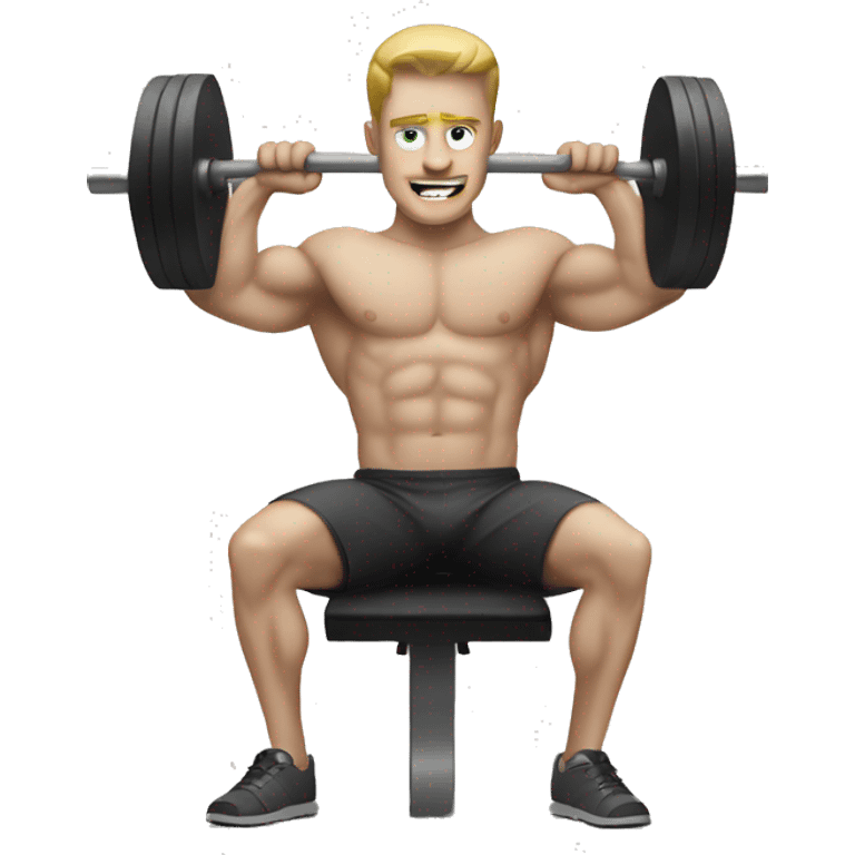 Pale guy doing benchpress emoji