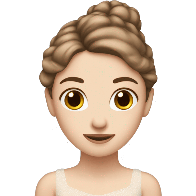 White skin brown hair ballerina ￼ emoji