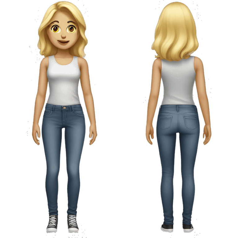 Realistic full body blonde girl emoji