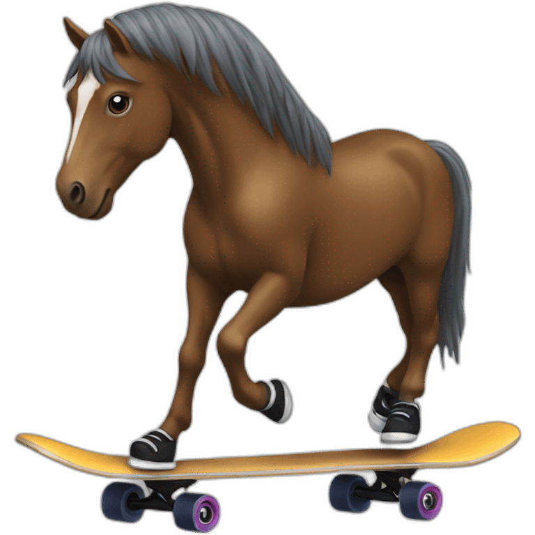 cheval sur skate emoji