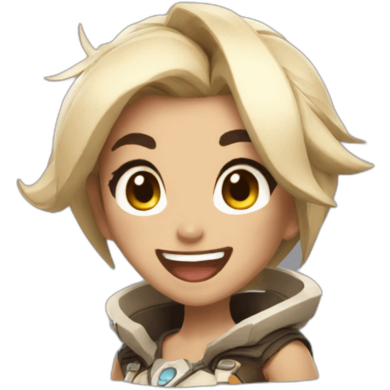 mercy from overwatch laughing emoji