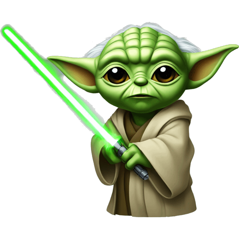 Yoda avec un sabre laser emoji