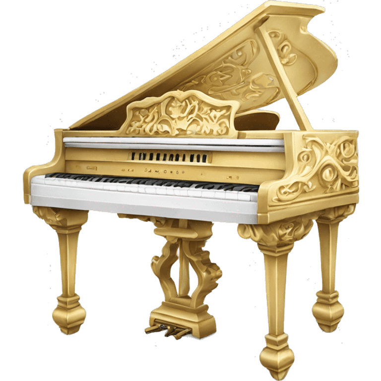 White and gold rococo piano emoji