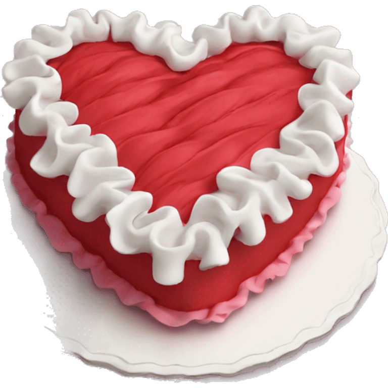 Ruffle heart cake emoji