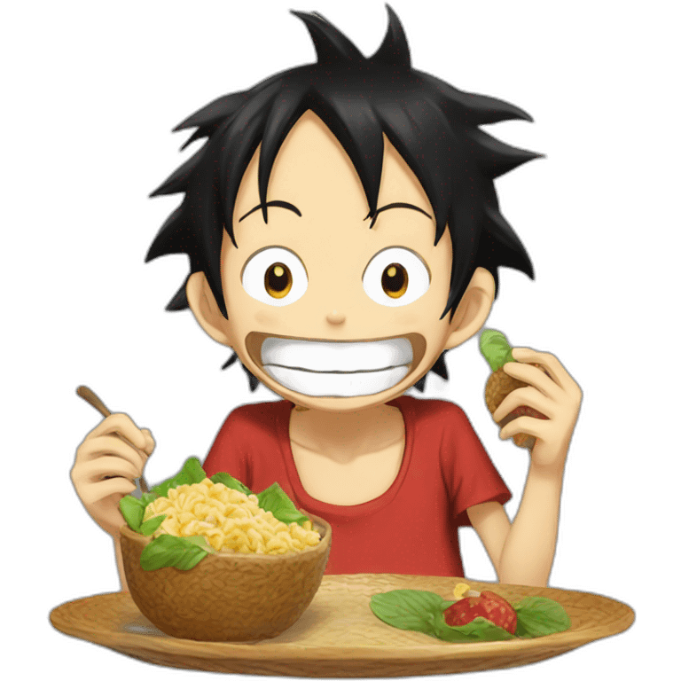 Monkey di luffy eating  emoji