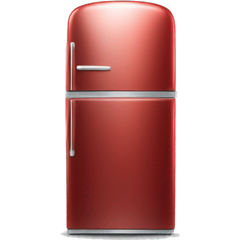 Realistic metallic red fridge isolated.  emoji