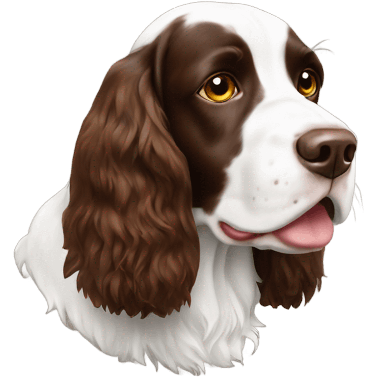 English springer spaniel white and brown  emoji