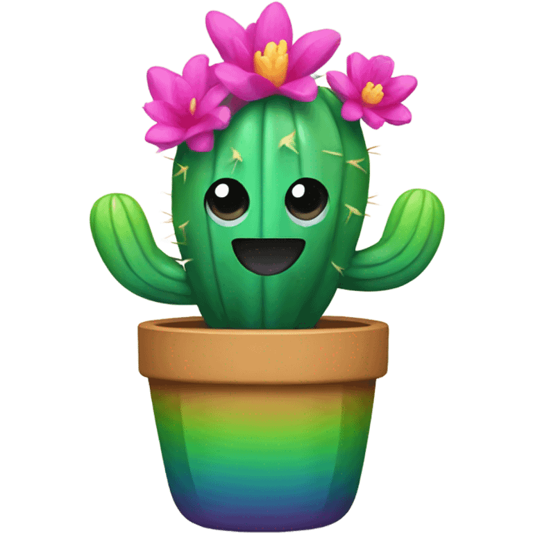 Rainbow cactus emoji