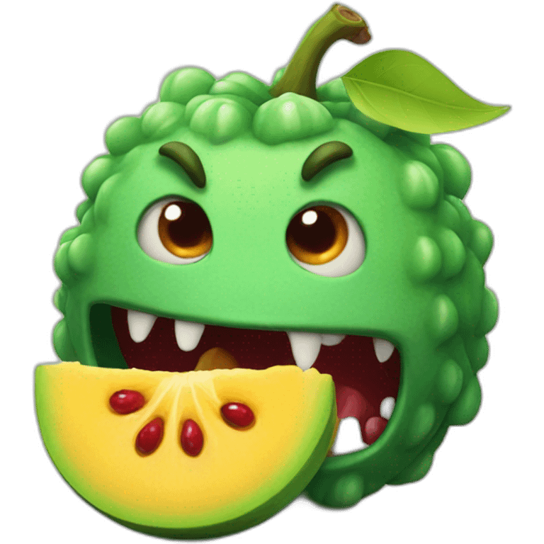 Monster eating fruit emoji