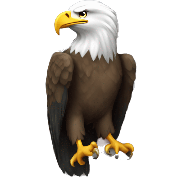 bald Eagle in front of American flag emoji