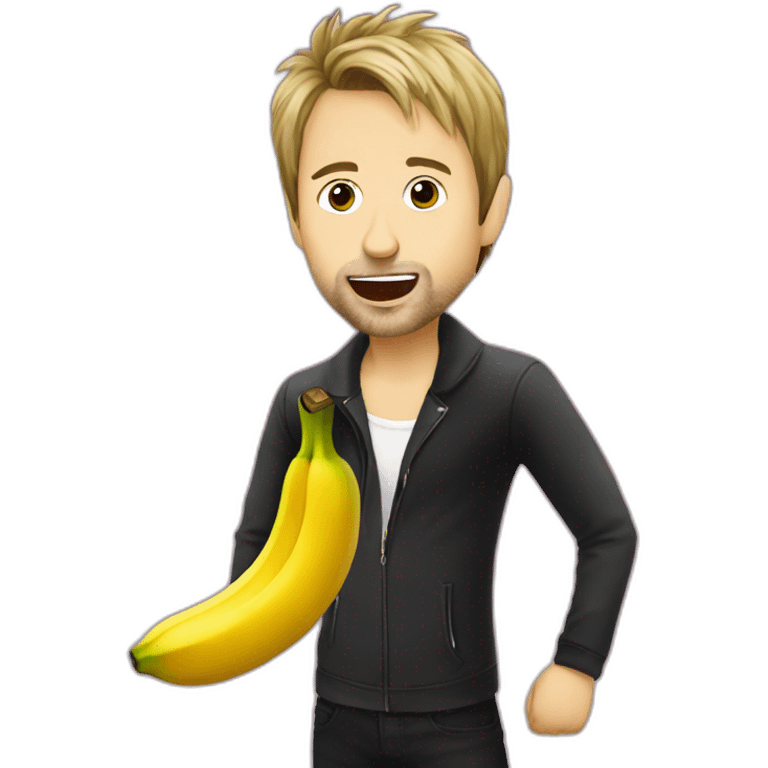 Matt Bellamy eating a banana emoji