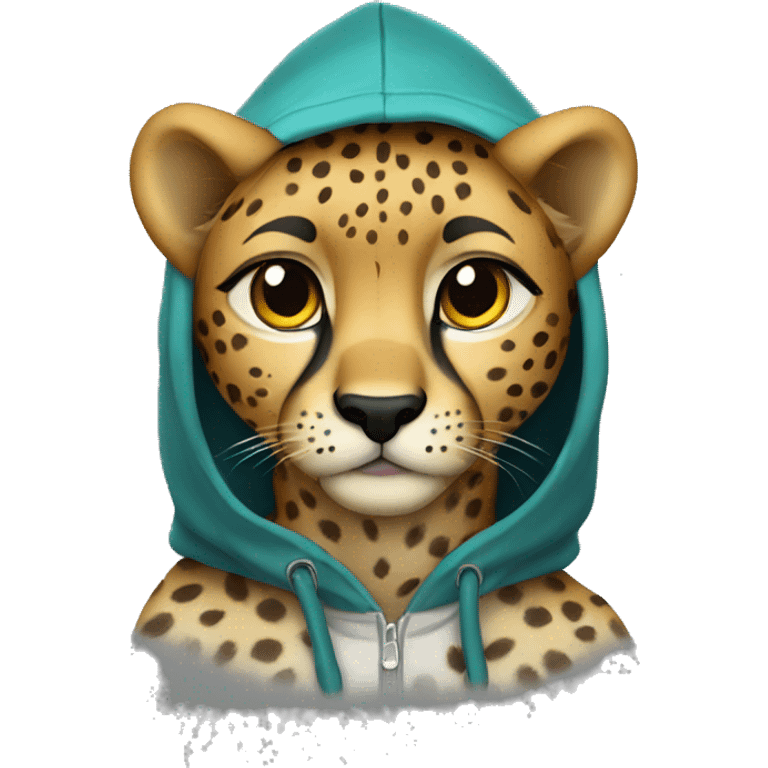 Cheetah in a hoodie  emoji