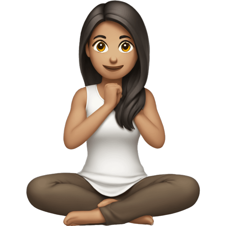 brunette women kneeling  emoji