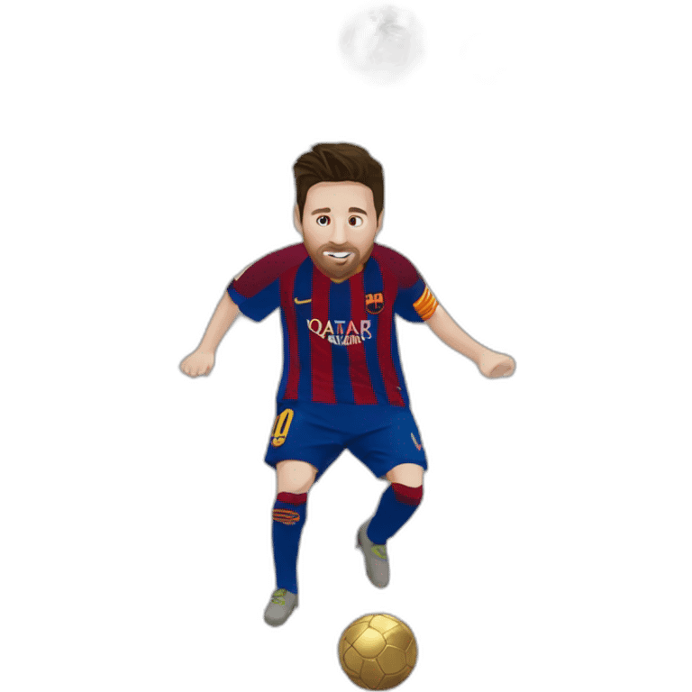 Messi qui soulève le ballon d'or emoji