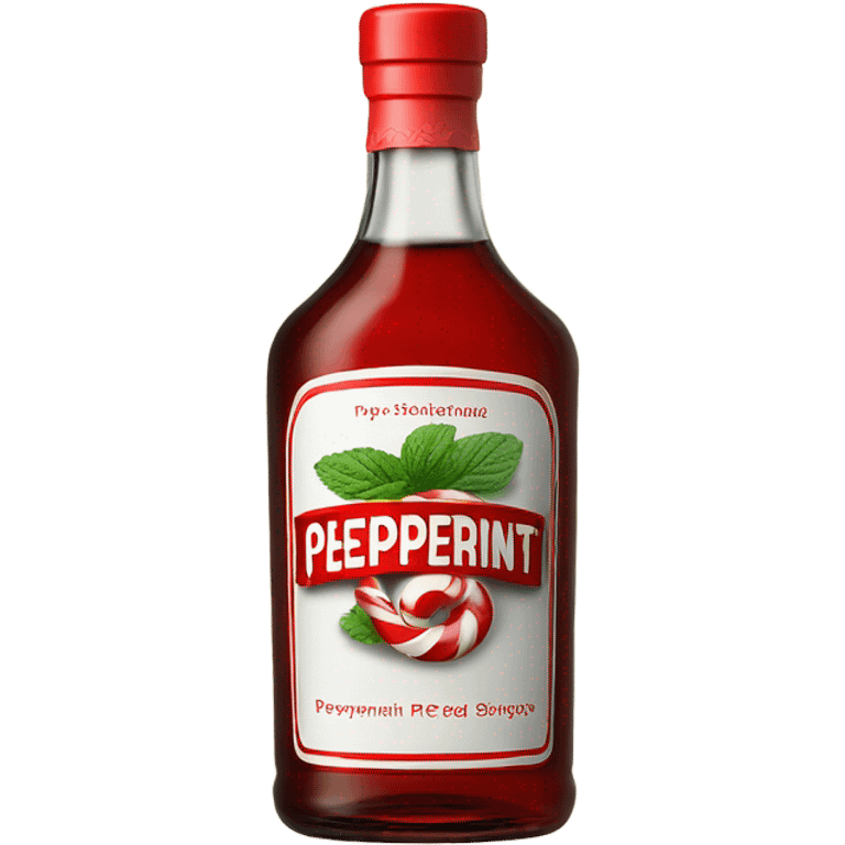 Bottle of Peppermint schnapps red emoji