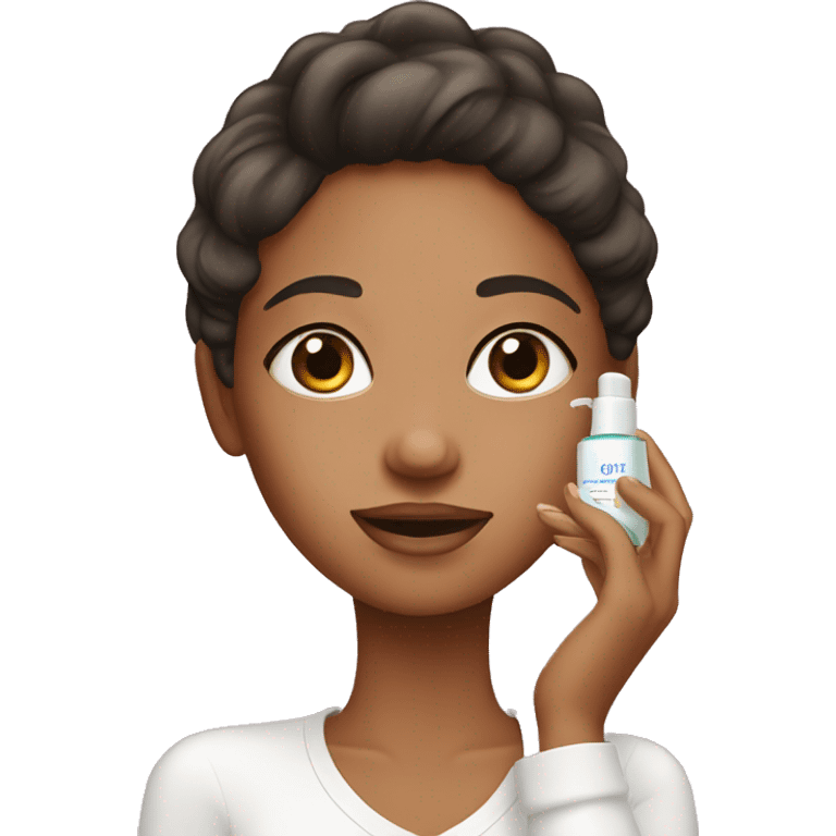 Girl applying skincare emoji