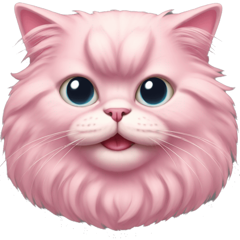 Pink persian cat smile emoji