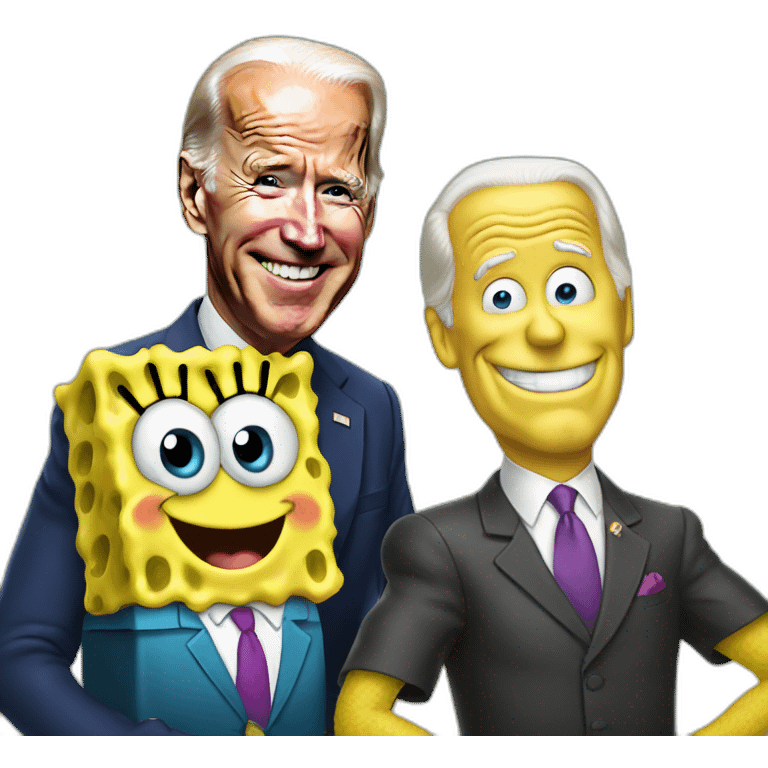 joe biden with spongebob emoji