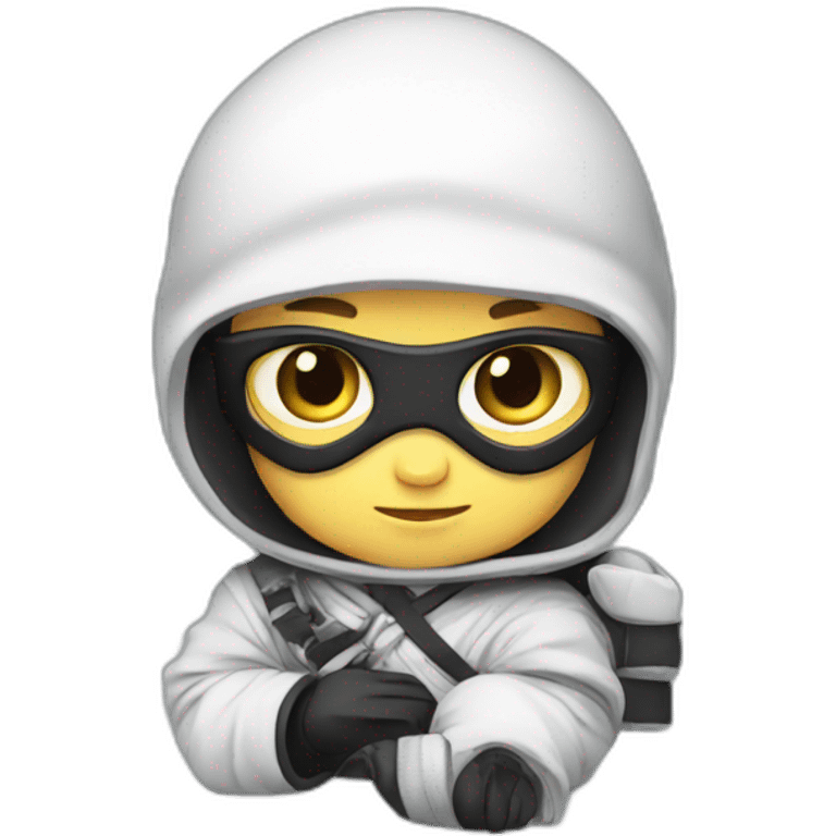 Baby ninja Developer with computer emoji