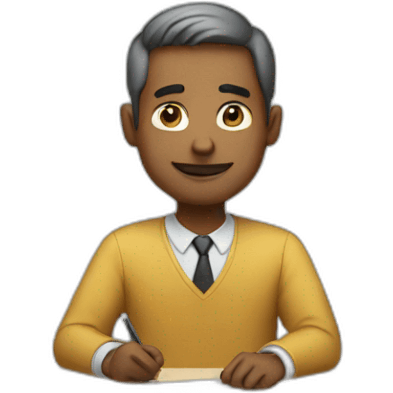 Man  standing at desk emoji