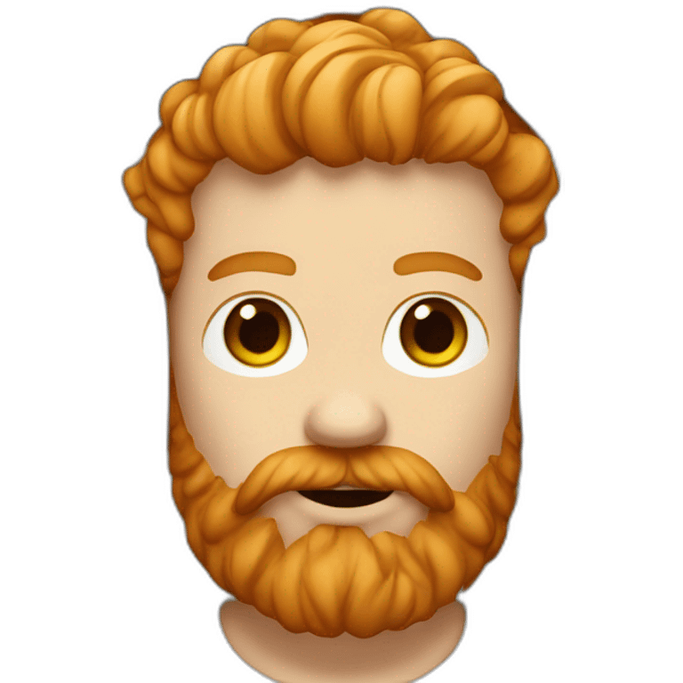 ginger man with huge beard and headphones emoji