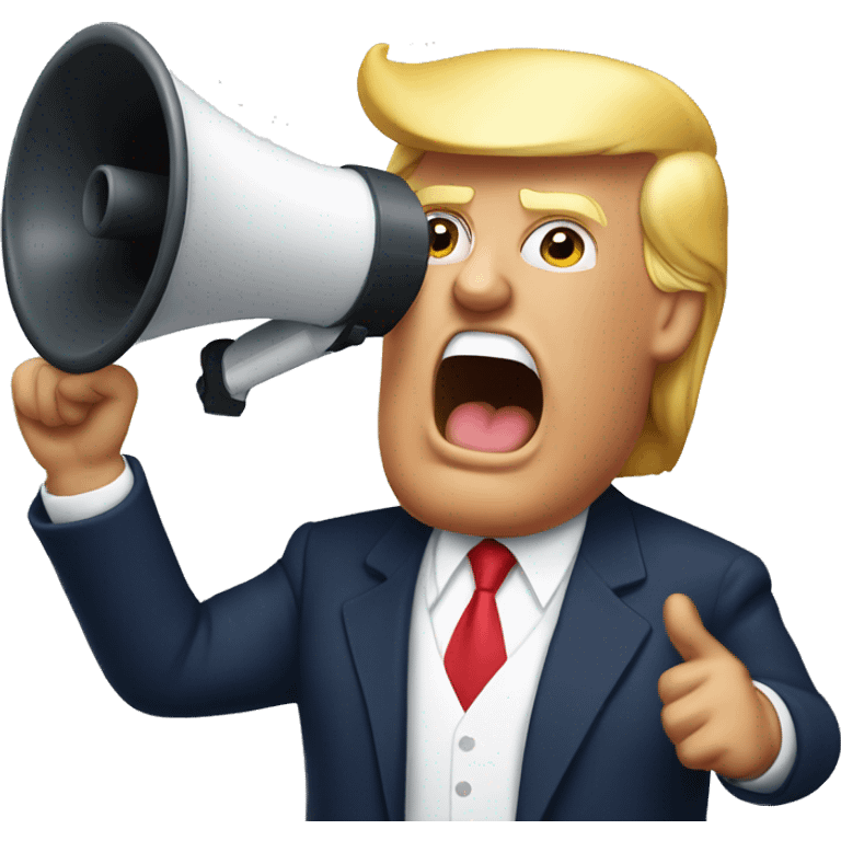 donald trump holds loudspeaker emoji