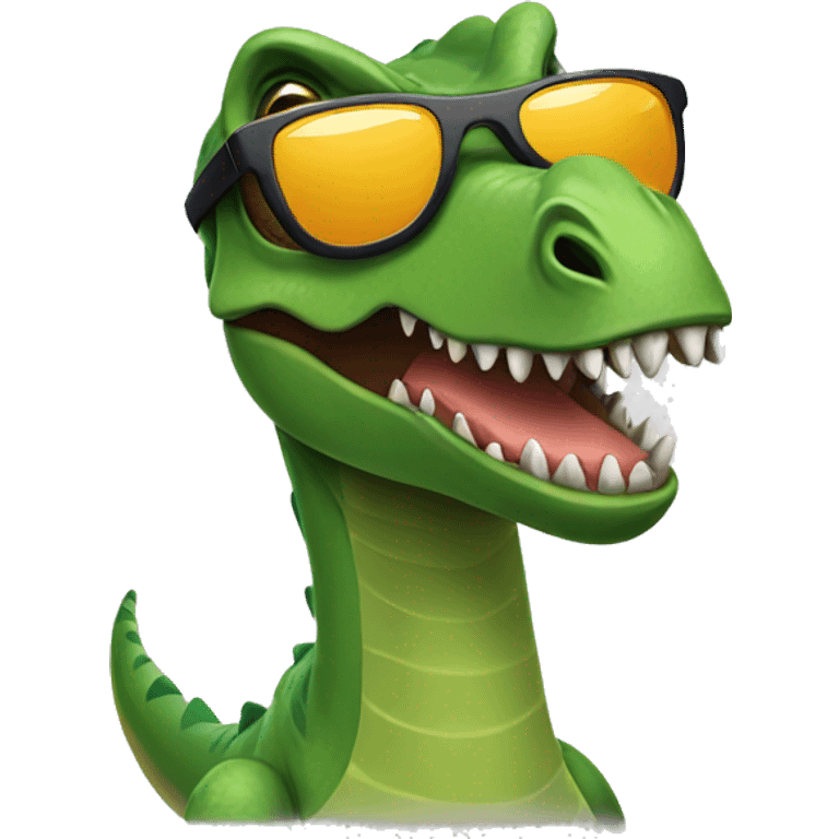 Dinosaur with sunglasses emoji