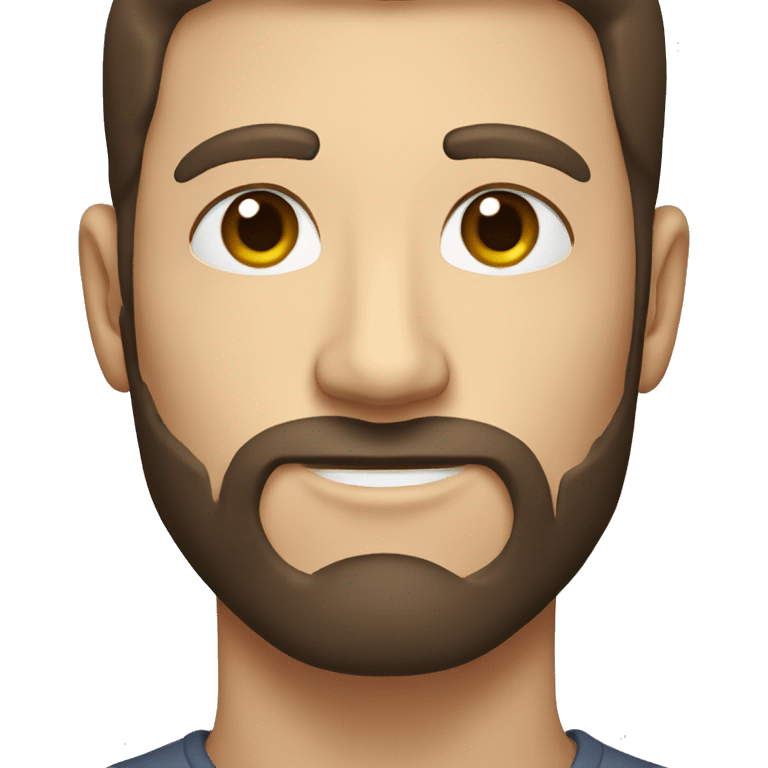 a white man's face, with some brown beard, dark brown hair emoji