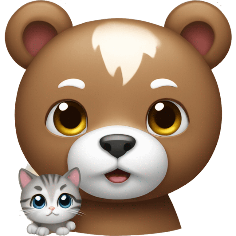 Bear and kitten emoji