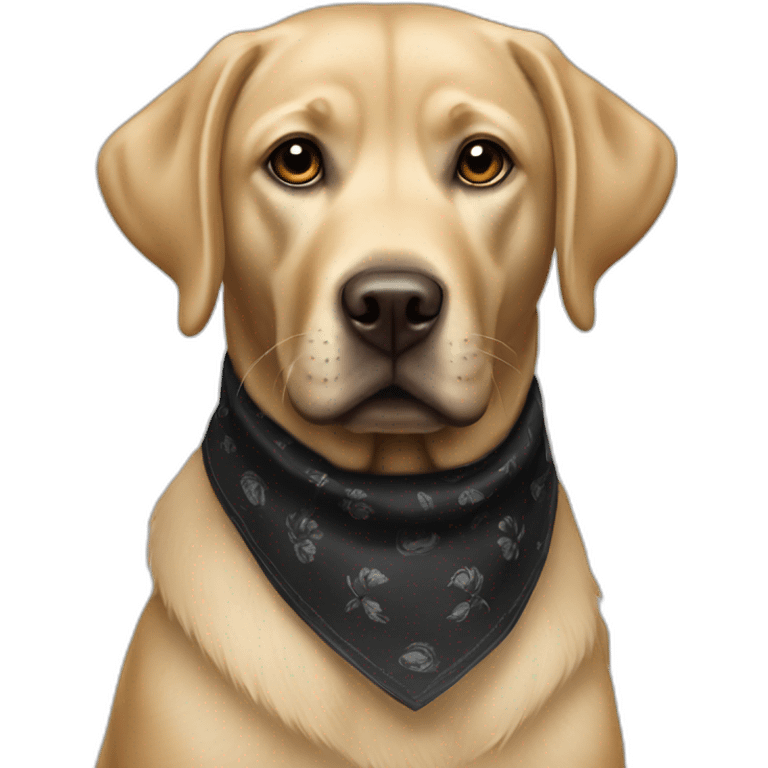 Labrador noir avec bandana emoji