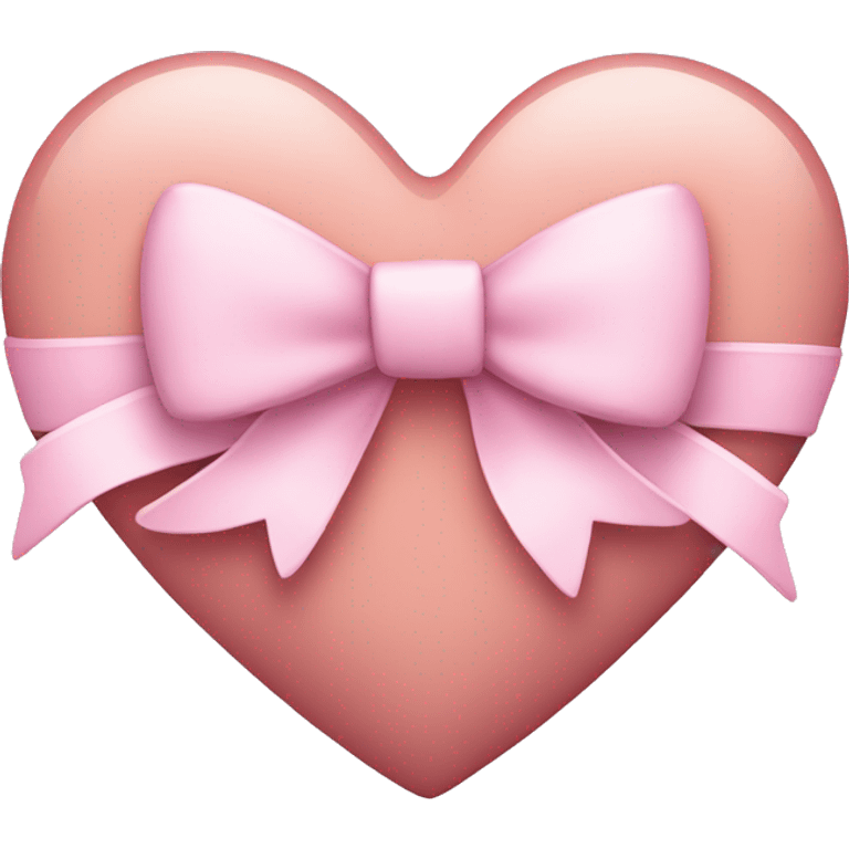 Light pink heart with a light pink bow emoji