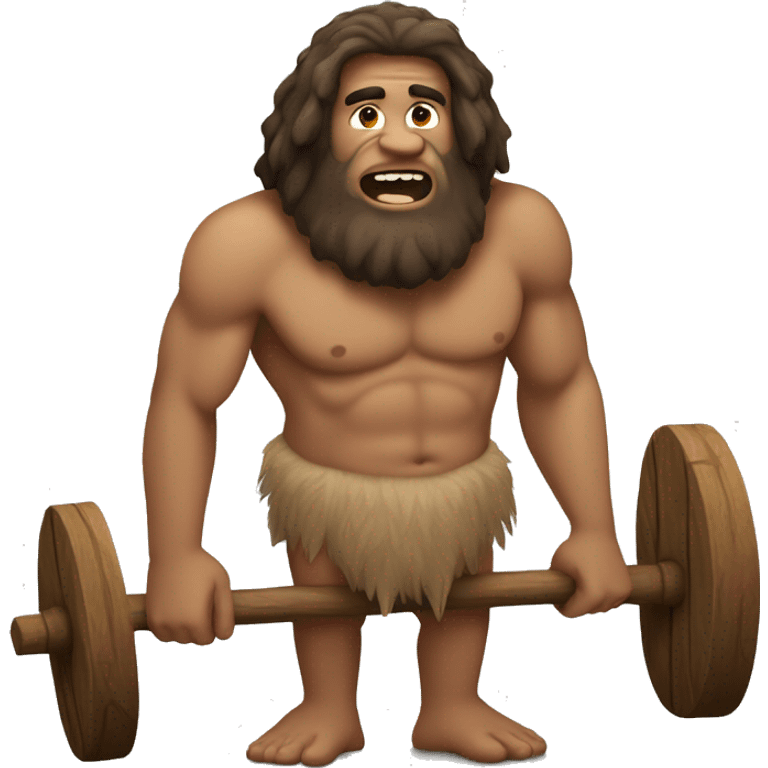 caveman with wooden wheels emoji