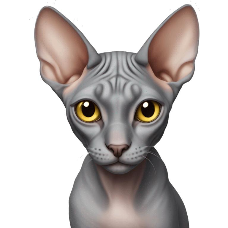 Grey sphynx cat  emoji