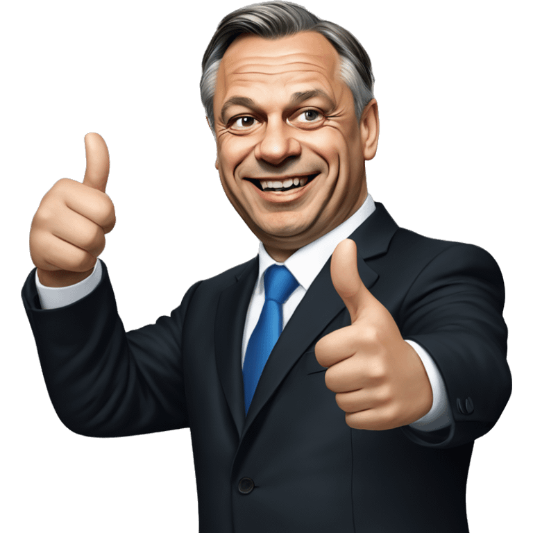 The hungarian president viktor orban realistic portrait give a thumb up emoji