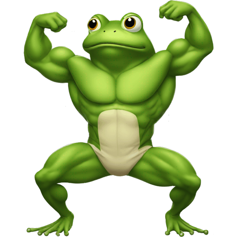 frog flexing muscle emoji