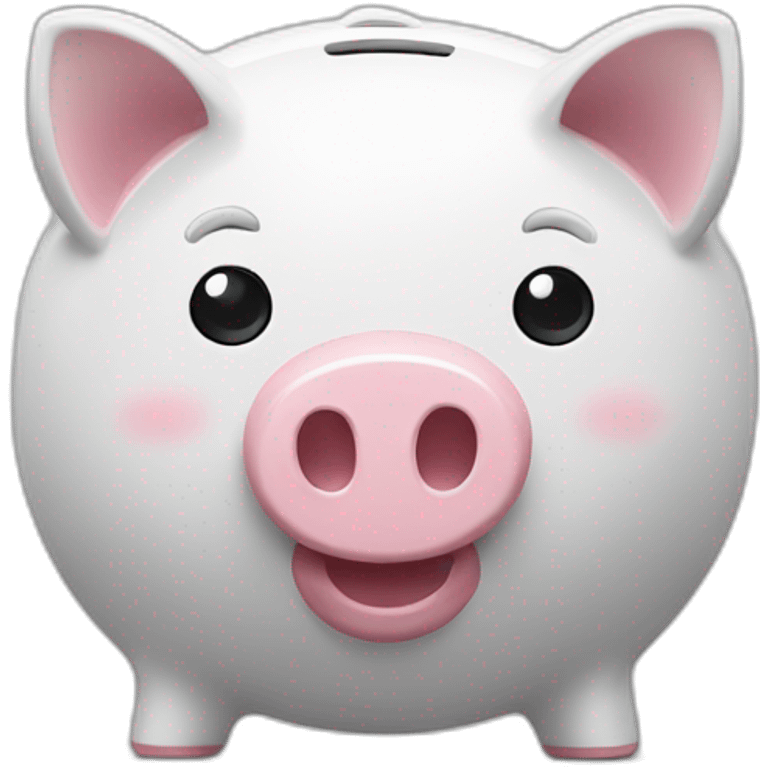 piggy bank with a winking face emoji