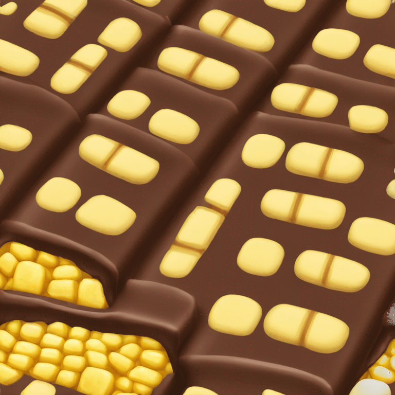 Chocolate bar with rice corn inside emoji