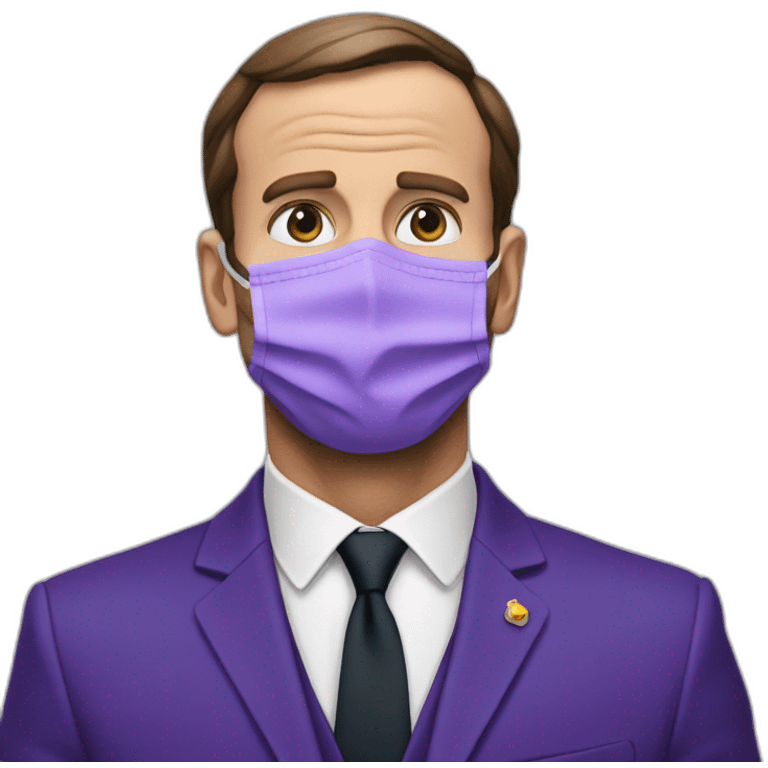 macron sur le dos d'une tortu violette emoji