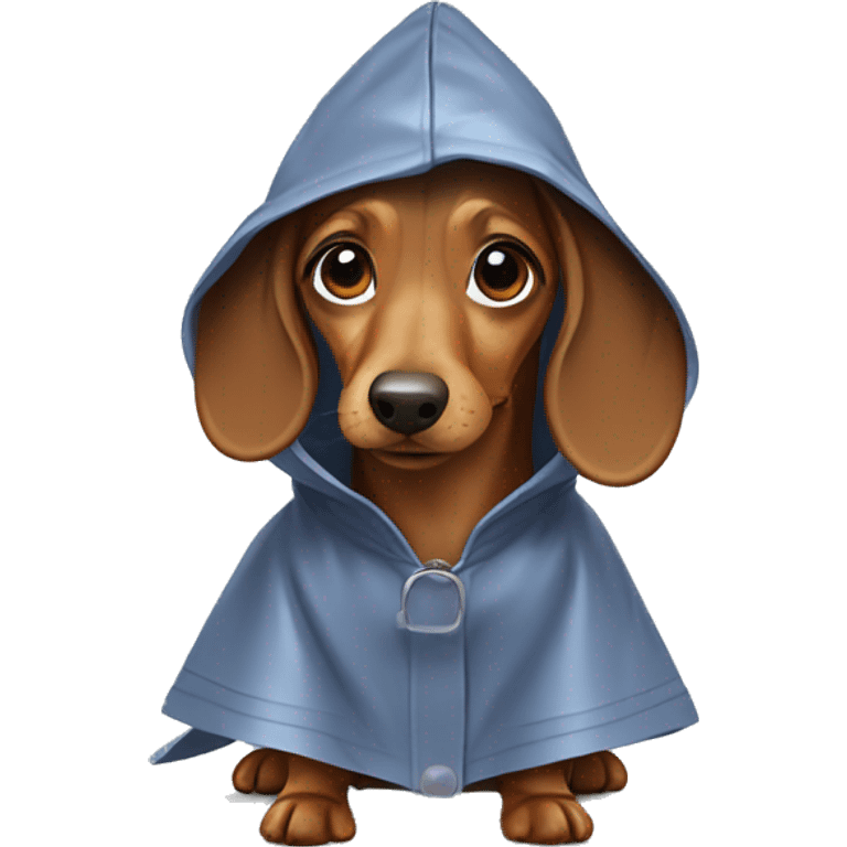 dachshund wearing a raincoat  emoji