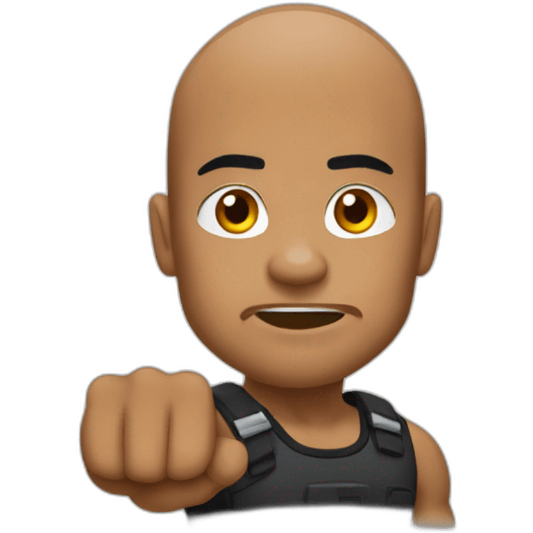 the rock pointing emoji