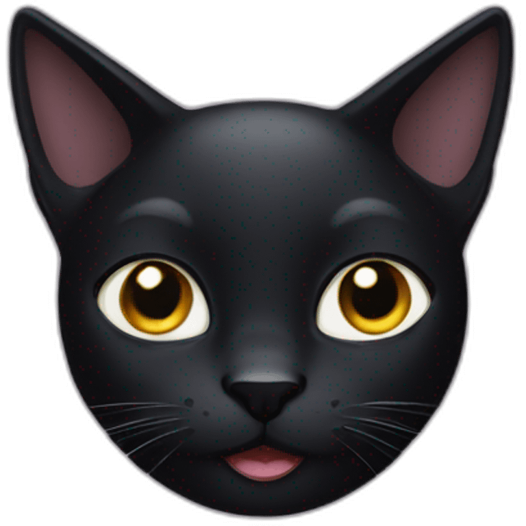 black cat face with pointy ears emoji