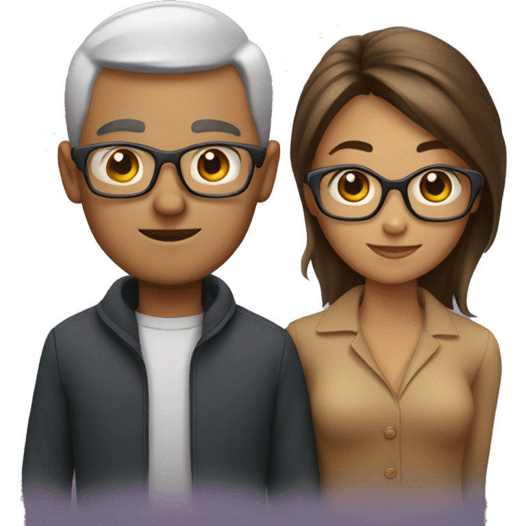 Couple and the man had glasses on emoji