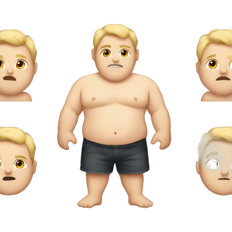 Chubby boy with blond hair shirtless emoji