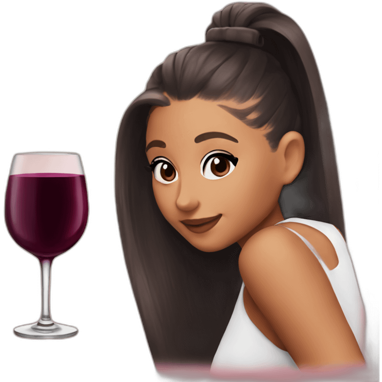 Ariana Grande with wine emoji