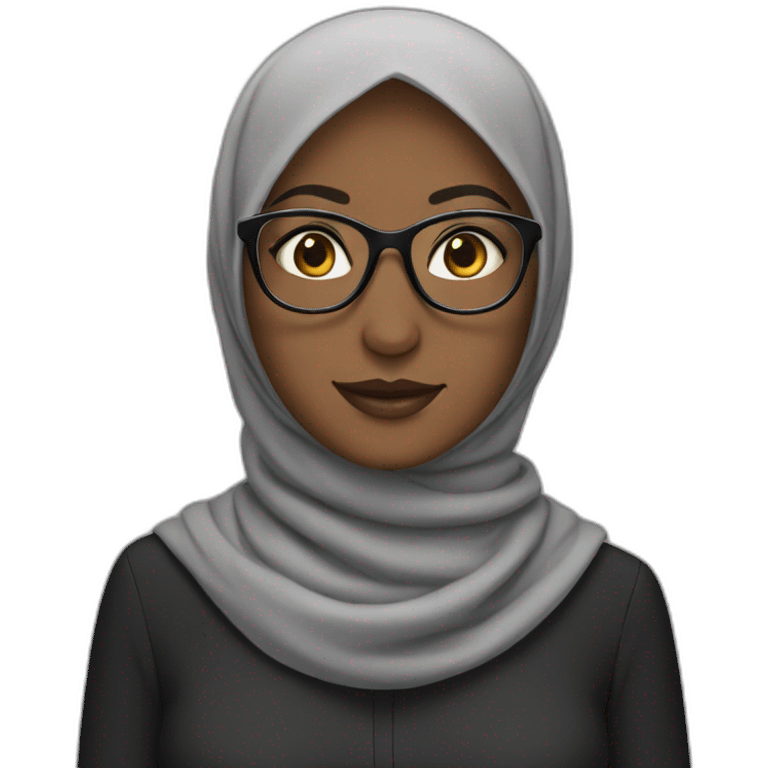 Black hijab with glasses emoji